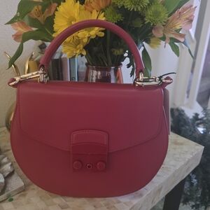 NWT FURLA Metropolis Elegant Red Handbag